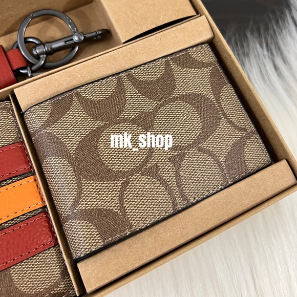COACH Men’s 3 in 1 Wallet Credit Card Case Keychain Gift Set - Picture 5 of 14